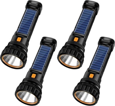 4pcs Solar/Rechargeable Multi Function 1000 Lumens LED Flashlight, with Strob...