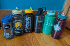 NALGENE Water Bottle Lot of 6 14  32 oz Clear Green Purple