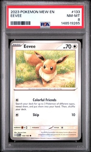 2023 POKEMON MEW EN-151 #133 EEVEE PSA 8