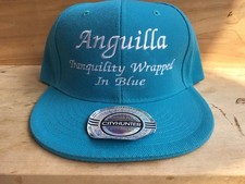 Anguilla Embroidered Teal Blue Cap Hat Nice!