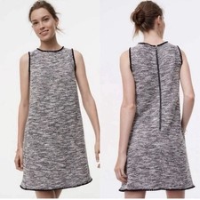 Loft Tween Shift Dress SMALL Black And White Knee Length Business Casual