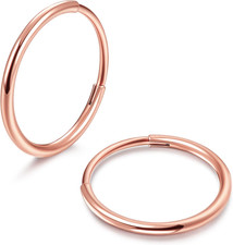 G23 Titanium Hoop Earrings for Women Men Hypoallergenic Hinged Huggie Hoop Earri
