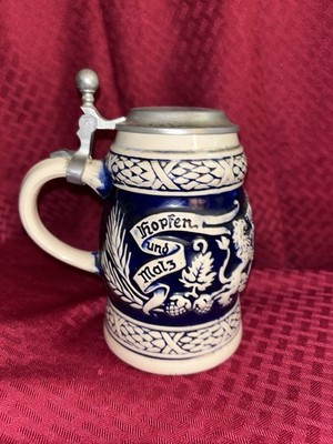 Gerz West Germany Gott erhalt's Hopfen Und Malz Lidded Beer Stein Mug Beer
