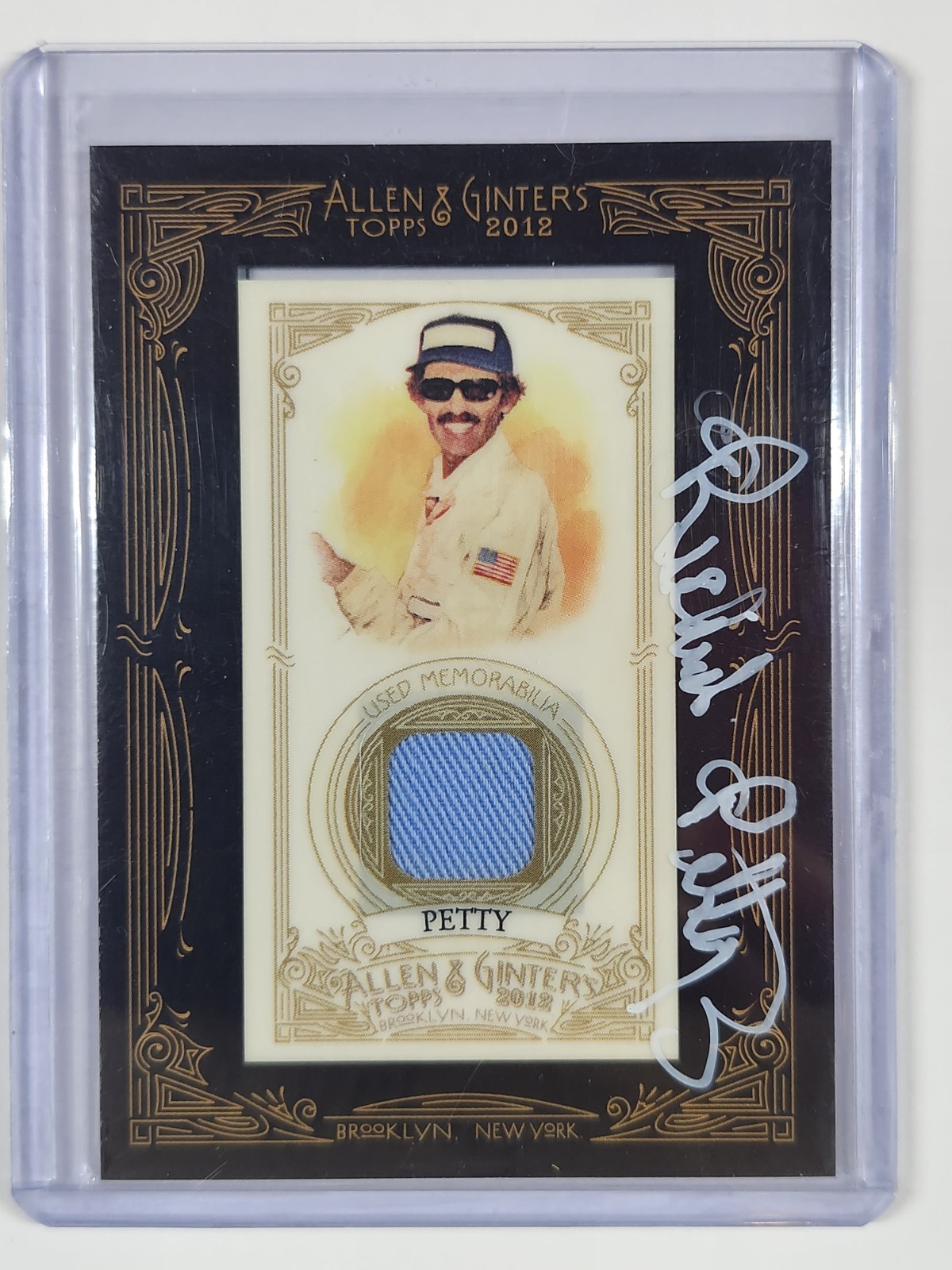 Richard Petty Signed Framed Relic Allen & Ginter Signed Autograph NASCAR HOF SSP