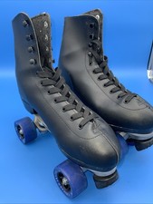 Men  s 8 Chicago Rink Roller Skates Black Blue Wheels Disco 70s
