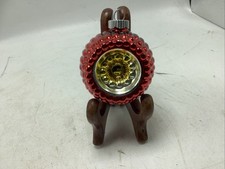 VTG Christopher Radko Shiny Brite Double Indent Bumpy Ornament Gold Red VGUC