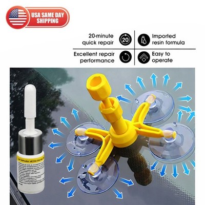 Windshield Repair Kit Quick Fix Car Wind Glass Bullseye Rock Chip Crack Star