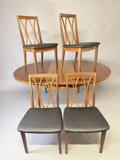 G plan Circular Extending Dining Table & 4 G plan Chairs Mid Century