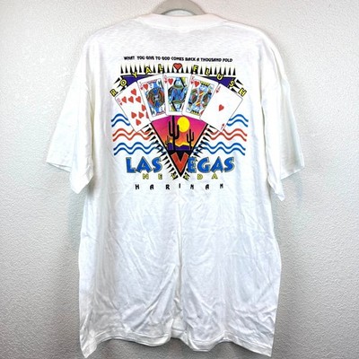 Vintage Las Vegas Lesmore Cotton Mens XL  Single Stitch Cards Player Graphic