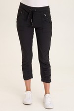 XCVI Wearables Womens Small Black Aksana Whisper Stretch Ruched Active Slim Pant