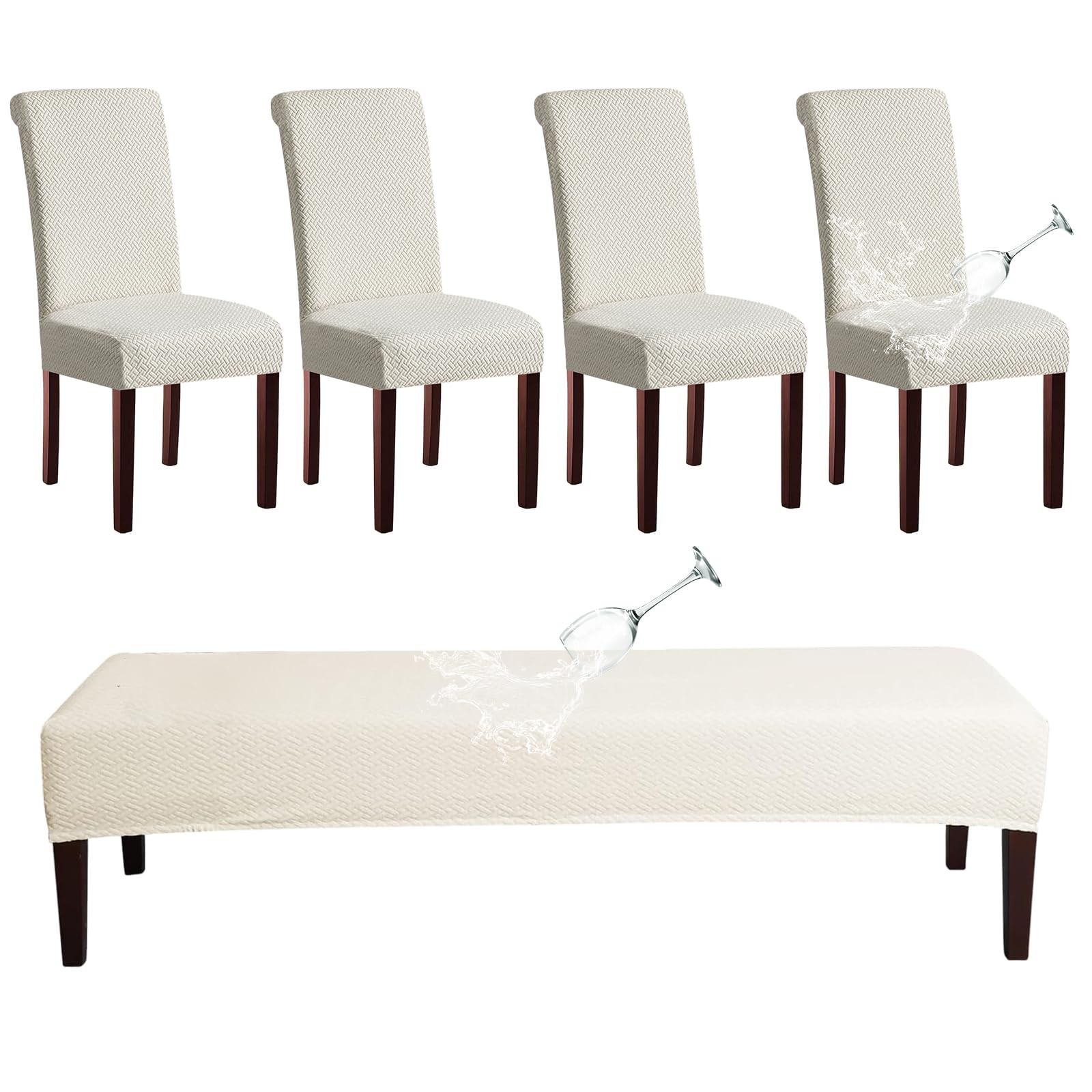Set Jacquard Chair Slipcover Washable Pars...
