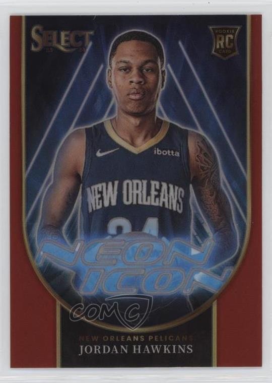 2023-24 Panini Select Neon Icons Red Prizm Jordan Hawkins #25 Rookie RC 01sb