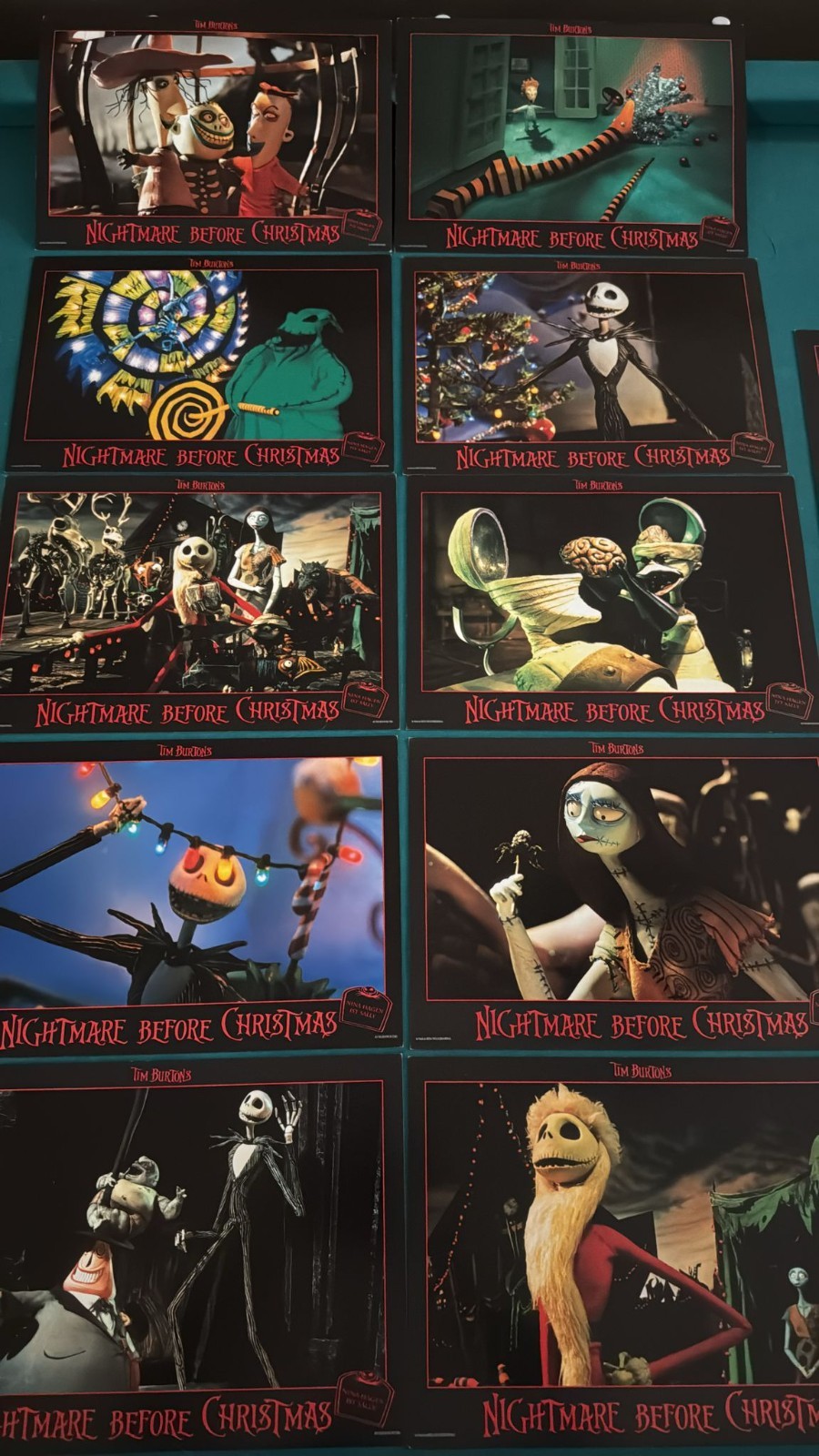 FOTOCROMOS ORIGINALES PESADILLA ANTES DE NAVIDAD LOBBY CARDS TIM BURTON