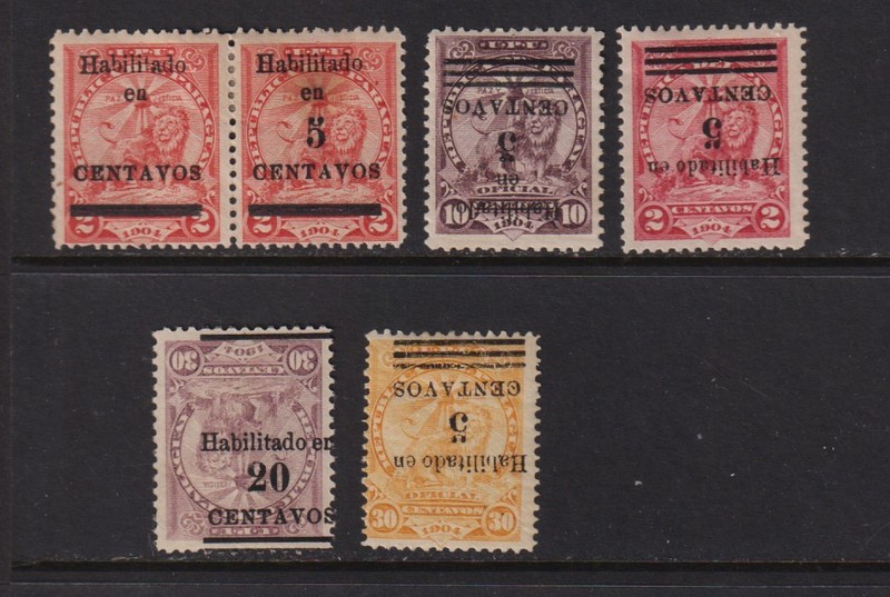 Paraguay - 1908 Errors - see scan