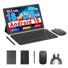 Tablet Android 15, 10 inch Tablet 18GB RAM 128GB ROM 2TB Expandable, 2.0Ghz Q...