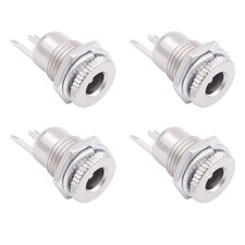 DC Power Jack Socket, 4-Pack 5.5mm x 2.1mm Barrel Mounting Female Panel Mount...
