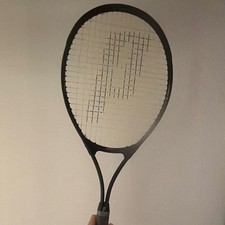 Prince Black Tennis Racquet - Black Frame with White Strings with Cover