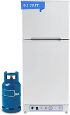 SMAD LP Gas Fridge Freezer Propane  / 110V Refrigerator Off-grid White 6.1 CU.FT