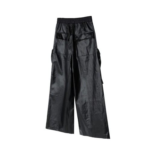Men Cargo Pants Trousers Faux Leather Multi-pocket Retro Punk Casual Boy Classic - Picture 5 of 12