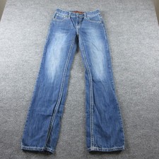 Rock Roll Denim Jeans Youth 16 Blue Regular Bootcut Adjustable Waist Kids