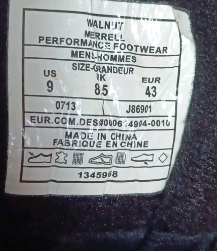CHAUSSURES DE MARCHE HOMME MERRELL J86901 GORETEX NOYER UK TAILLE 8,5 SANS BOÎTE RANDONNÉE VIBRAM - Photo 16/21