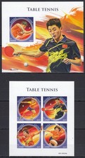 DZ3619 ! IMPERF 2019 SIERRA LEONE TABLE TENNIS ZHANG JIKE #10794-797+BL1670 MNH