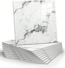 10pcs Marble Peel and Stick Backsplash Waterproof Washroom Wall Panels Peel and