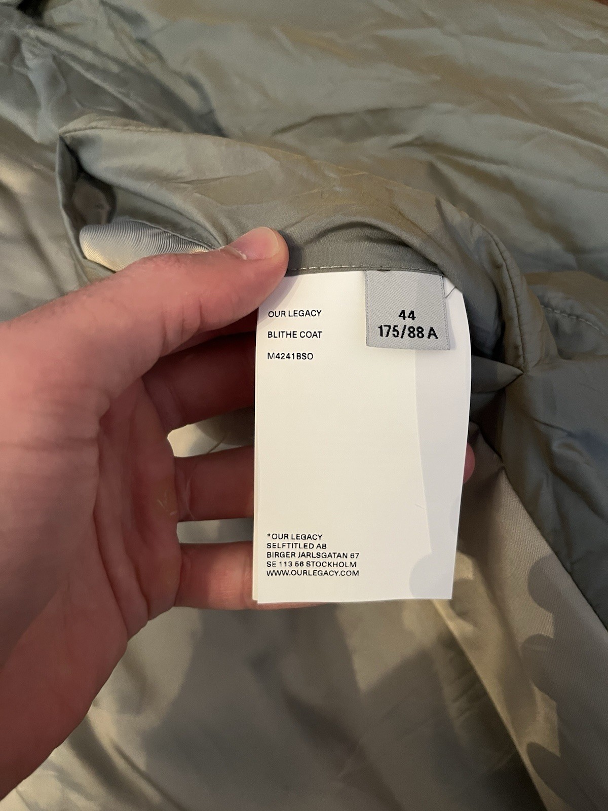 Our Legacy Blithe Coat Shining Olive Crinkle Sola… - image 5