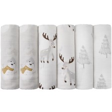 Muslin Swaddle Blankets for Newborn, 6-Pack Breathable Receiving Blanket 27"...