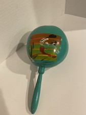 Hand painted Wood Maraca, Artwork Folk art, Mexican Mexico
