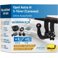 ANHÄNGERKUPPLUNG abnehmbar für Opel Astra H Caravan +13pol E-Satz spezifisch