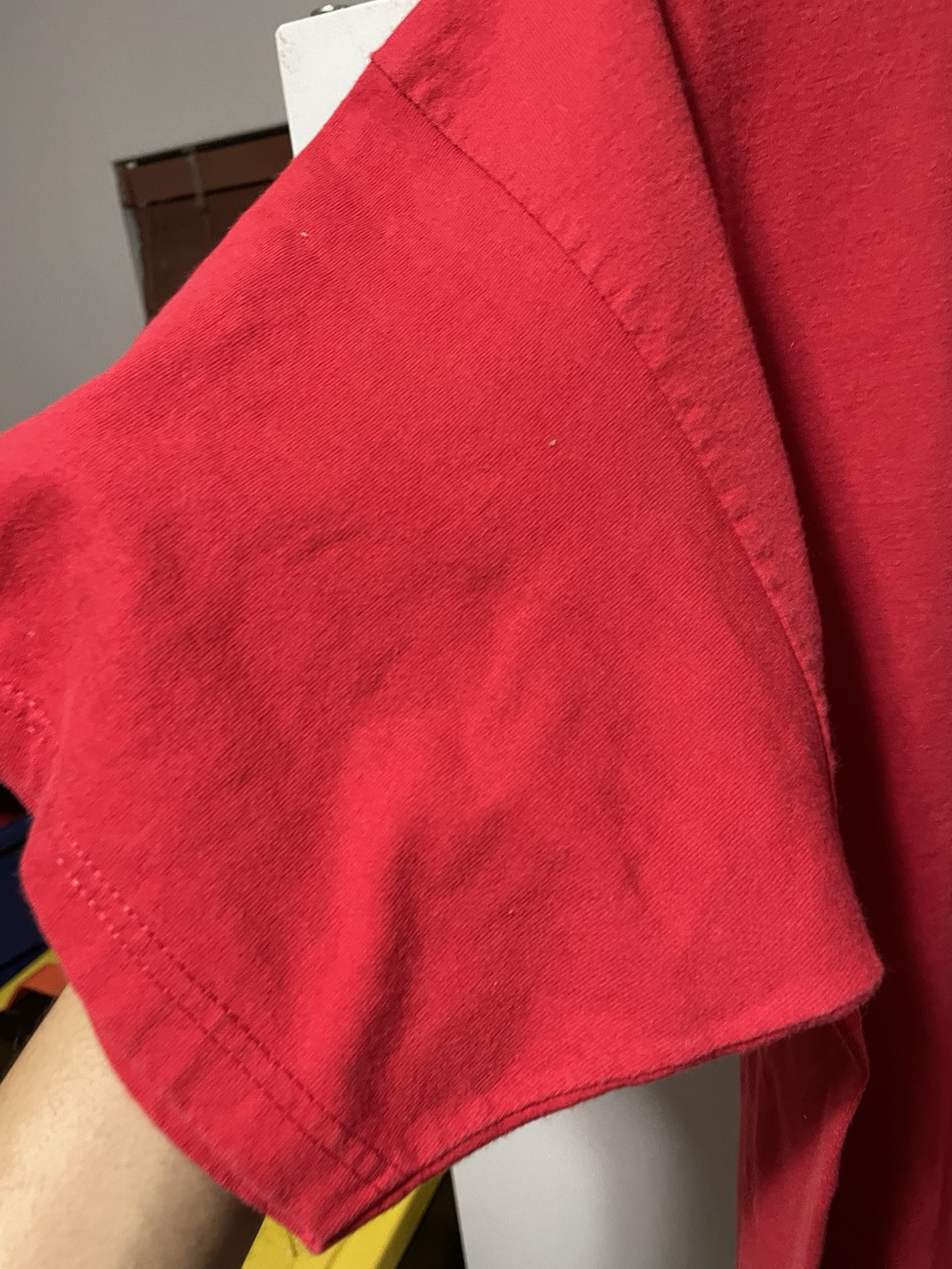 Vintage Fila Box Logo T Corto Rosso Made In USA Taglia Large