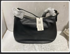 Image of TED BAKER WEBBING LARGE LEATHER HOBO BAG IN BLACK