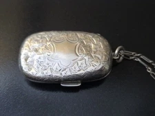 Samuel M Levi 1902 Sterling Silver Coin Sovereign Case w Chain 1902 Birmingham