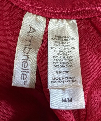 Ambrielle Ladies M Sheer Babydoll, Red, Sequins. NS-9 - Picture 5 of 7