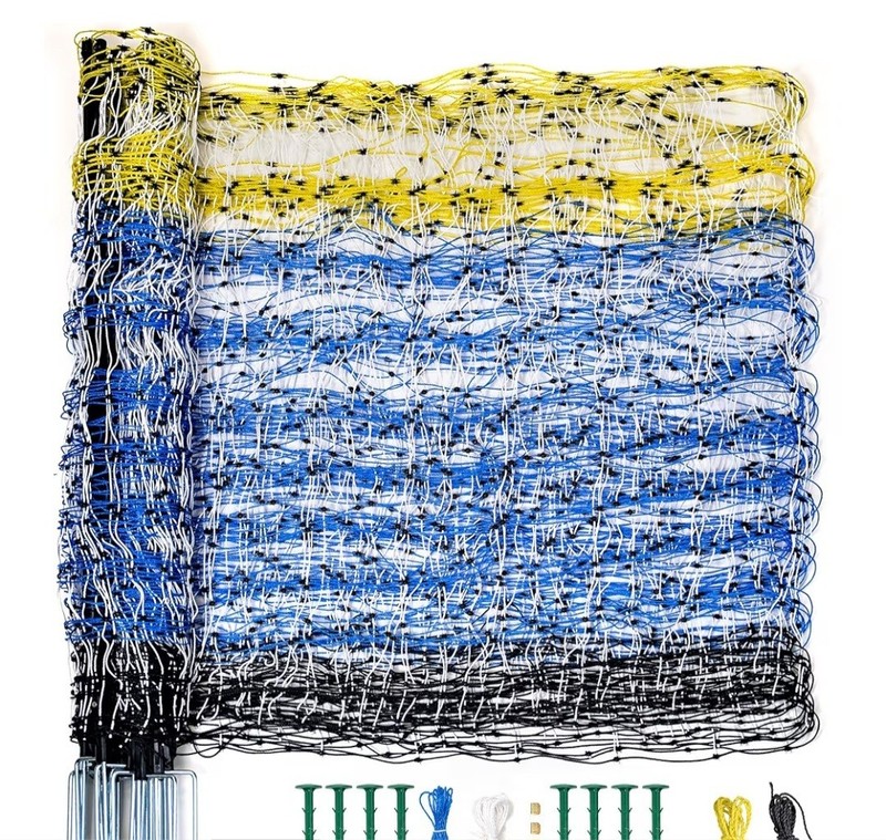 35.4"H x 164' L Highly Visible Blue Electric Fence Netting kit for Farms Ranches