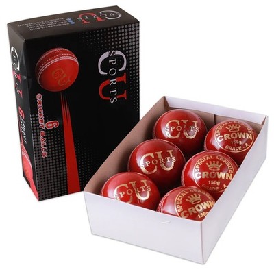 Cu Sports Crown Edition Leather Hard Ball Cricket Hand-Stitched Export Quality 