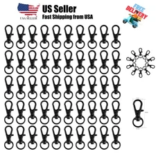 50 pcs Swivel Clasps Lanyard Snap Hook, Metal Swivel Lanyard Snap Hook Lobste...