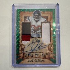 2023 Panini One Andre Johnson One For All Dual Patch Green Auto 35/49