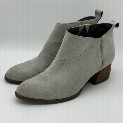 Toms W 7.5 Leilani Drizzle Grey Suede Ankle Boots Indie Urban Minimalist Chic