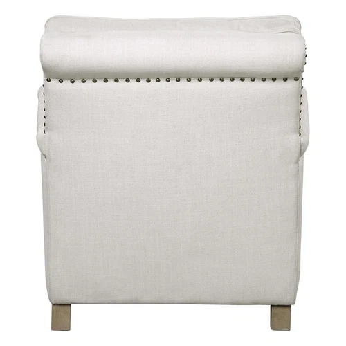 Uttermost Armstead Transitional Wood and Fabric Armchair in White/Brass - Picture 4 of 7