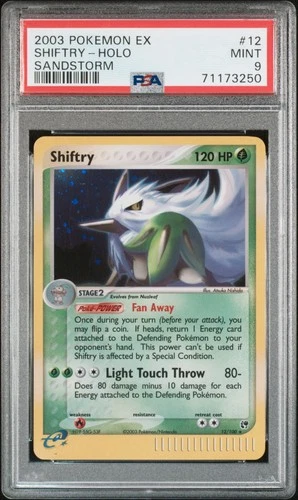 PSA 9 Shiftry Holo 12/100 Sandstorm Pokemon 2003