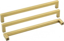 Goldenwarm 10" Brushed Brass Cabinet Pulls 10 Pack Modern Handles