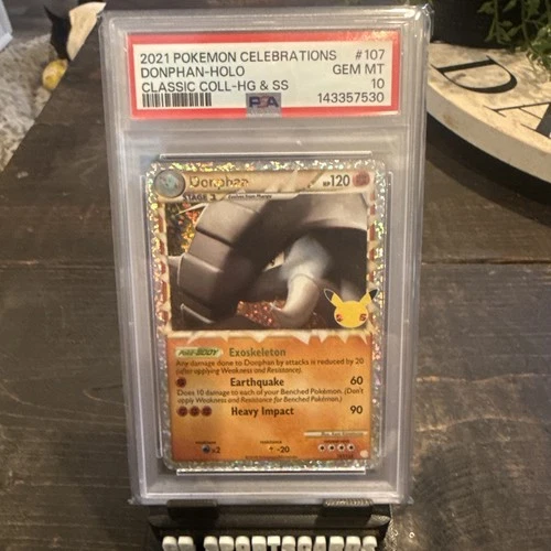 2021 Pokemon Donphan (Prime) 107/123 Celebrations: Classic Coll Holo PSA 10
