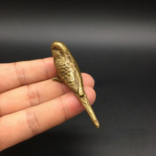Antique Mini Parrot Brass Bird Ornaments Statue Figurine Miniature Collection