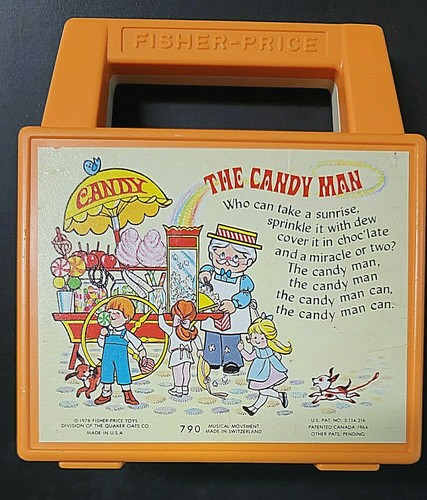 VINTAGE Fisher-Price Tote-A-Tune Spieluhr Radio (790-The Candy Man) in orig Box - Bild 2 von 6