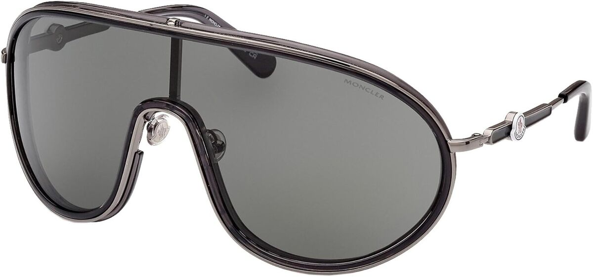 Moncler Vangarde ML0222 01A Black Wrap Shield Sunglasses Moncler Vangarde ML0222 01A Black Wrap Shield Sunglasses