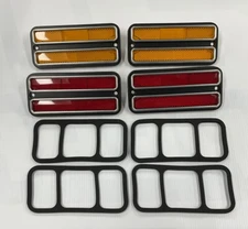 New Front & Rear Deluxe Side Marker Light Set W/ Trim For 68-72 Chevrolet Pickup
