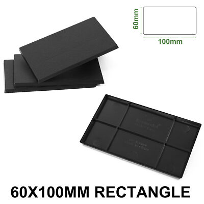 Evemodel 8pcs 60mmX100mm Rectangle Bases Plastic Black for Wargame MB60100