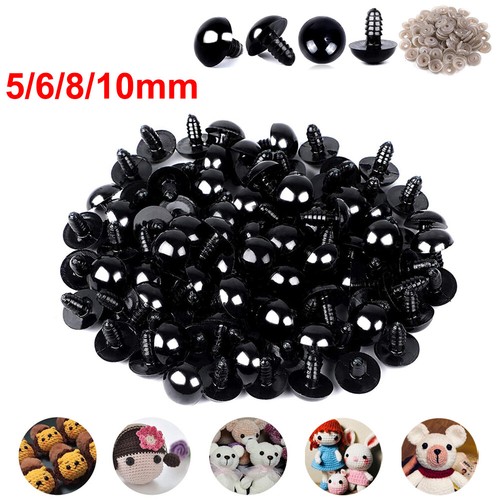 100pcs Plastic Safety Eyes Soft Toys Bear Dolls Animal Making DIY Craft Screw UK - Picture 2 of 10